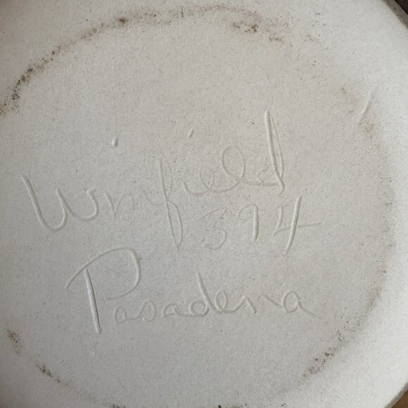 Aqua Taupe Winfield Pottery Covered Soup Chili Personal Casserole Dish Pasadena - Picture 8 of 13